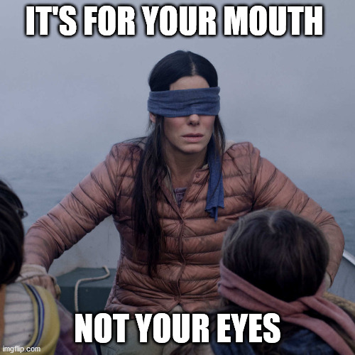 Bird Box | IT'S FOR YOUR MOUTH; NOT YOUR EYES | image tagged in memes,bird box,covid-19,coronavirus,face mask | made w/ Imgflip meme maker