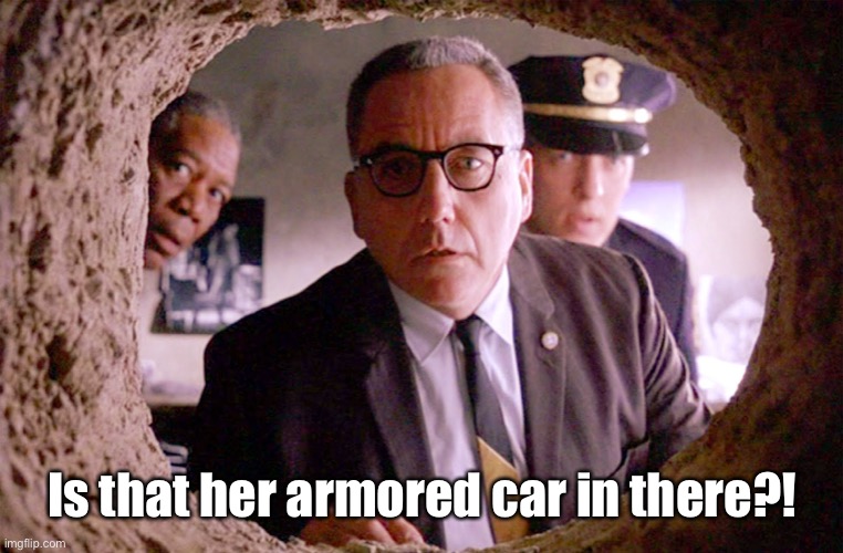 Tunnel | Is that her armored car in there?! | image tagged in tunnel | made w/ Imgflip meme maker