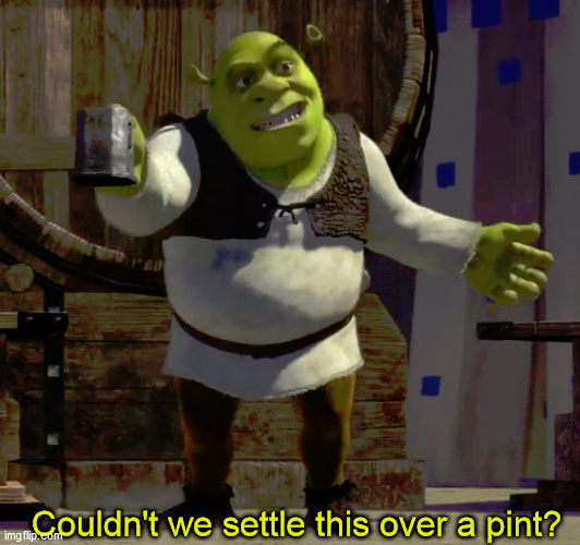 Shrek Pint Blank Meme Template