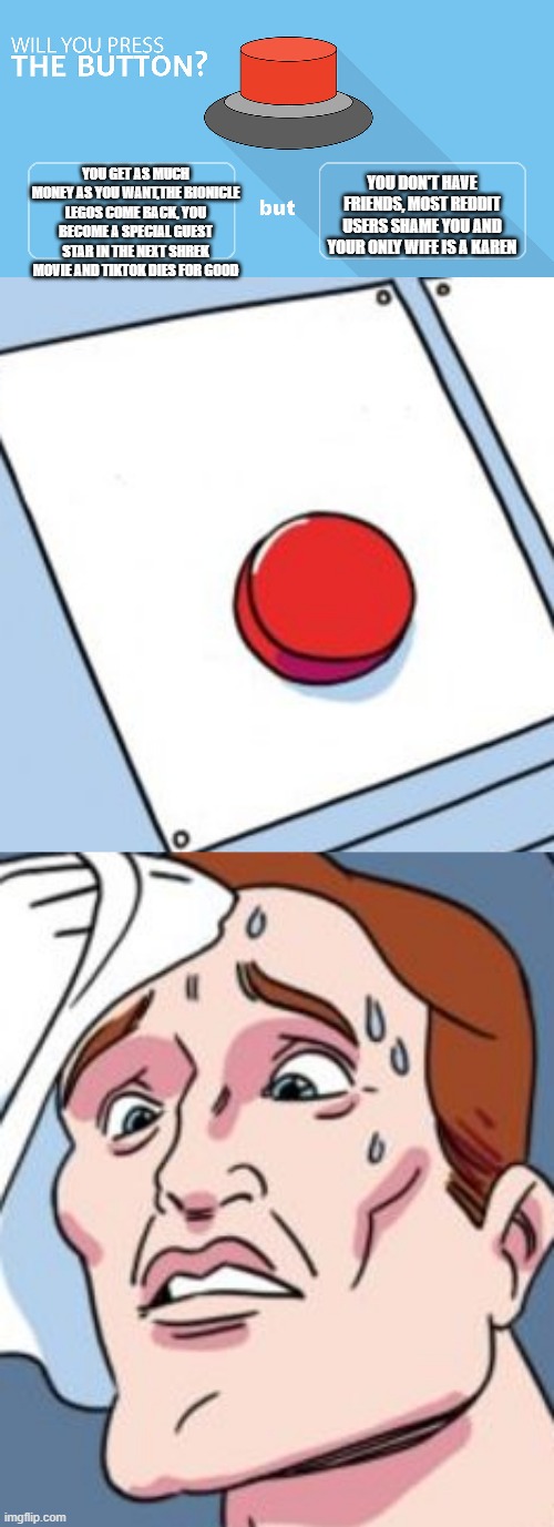 Would you press the button? Blank Template - Imgflip