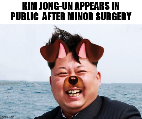 He's A-Okay !!! | KIM JONG-UN APPEARS IN PUBLIC  AFTER MINOR SURGERY | image tagged in kim jong un,insanity puppy,north korea,funny dogs | made w/ Imgflip meme maker