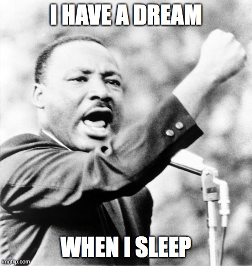 no offense :/ | I HAVE A DREAM; WHEN I SLEEP | image tagged in martin luther king jr | made w/ Imgflip meme maker