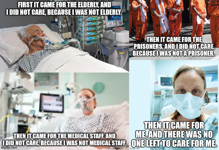 First it came for the elderly... | image tagged in covid-19 | made w/ Imgflip meme maker