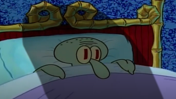 Bedtime Squidward Blank Meme Template