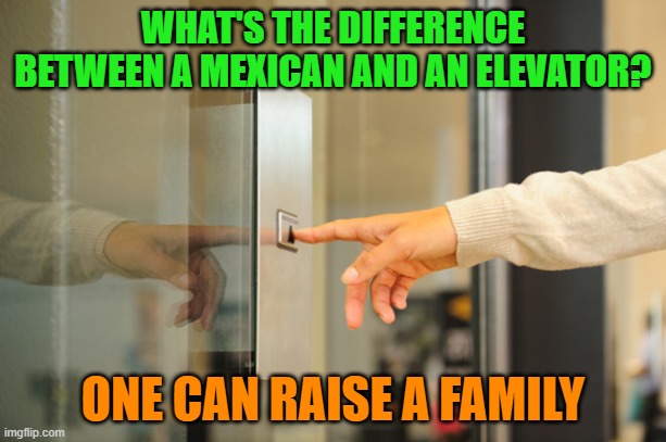 Elevator Button | WHAT'S THE DIFFERENCE BETWEEN A MEXICAN AND AN ELEVATOR? ONE CAN RAISE A FAMILY | image tagged in elevator button,mexican,mexico | made w/ Imgflip meme maker