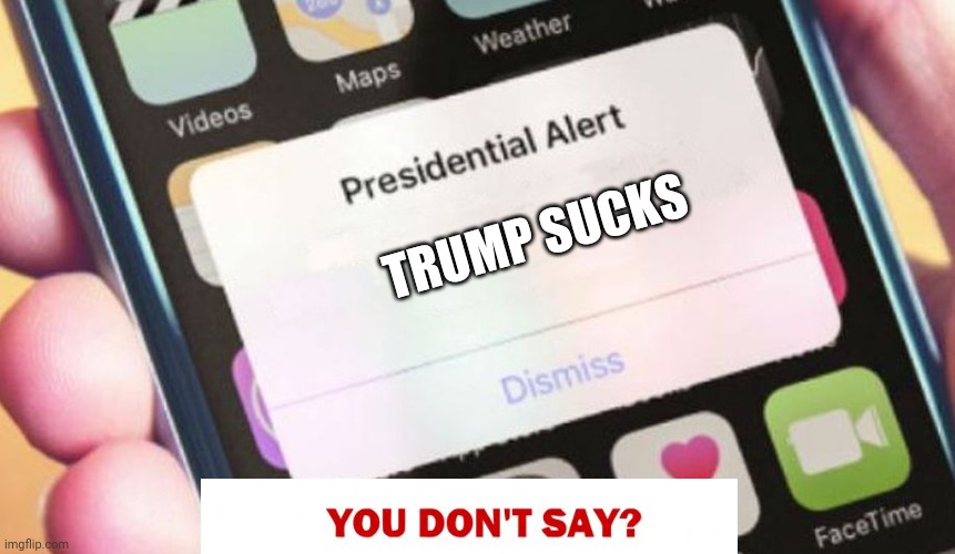 TRUMP SUCKS | image tagged in fun | made w/ Imgflip meme maker