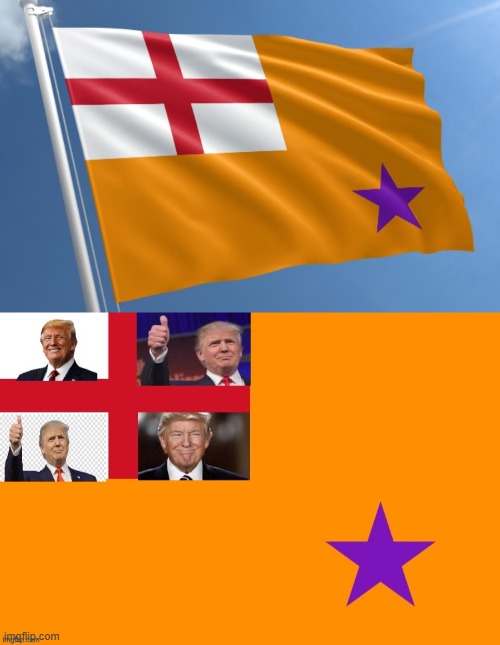 The Orange Order Flag Has been modified for Orangeman Theme Week! | image tagged in trump | made w/ Imgflip meme maker