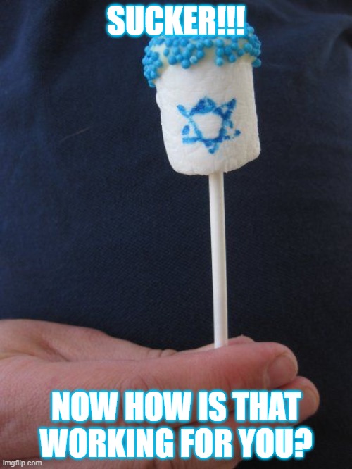 Now How is that Working for You | SUCKER!!! NOW HOW IS THAT WORKING FOR YOU? | image tagged in politics,real life,israel jews,israel | made w/ Imgflip meme maker