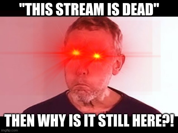 "THIS STREAM IS DEAD"; THEN WHY IS IT STILL HERE?! | image tagged in nani | made w/ Imgflip meme maker