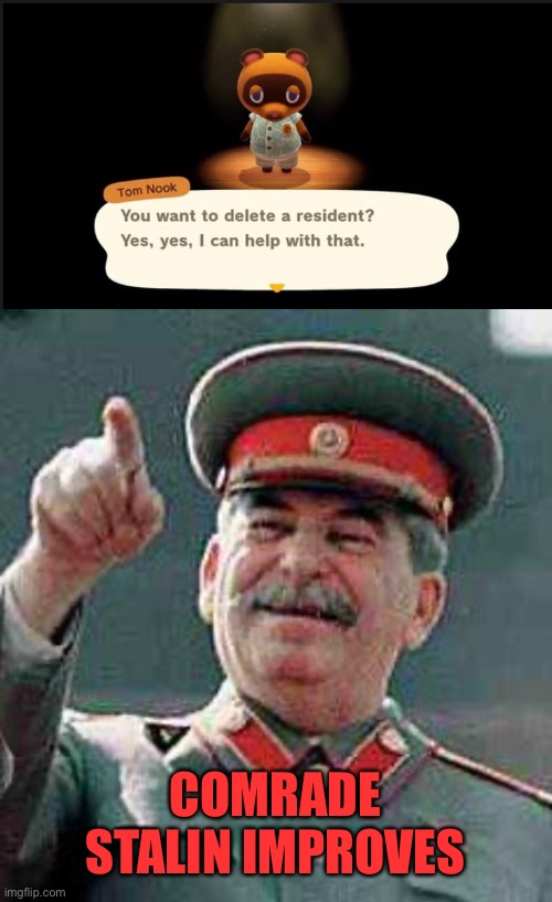 COMRADE STALIN IMPROVES | image tagged in stalin says,memes | made w/ Imgflip meme maker