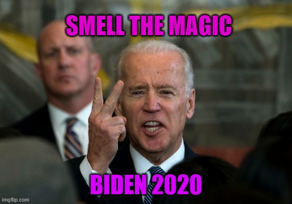 BIDEN 2020 | SMELL THE MAGIC; BIDEN 2020 | image tagged in vote | made w/ Imgflip meme maker