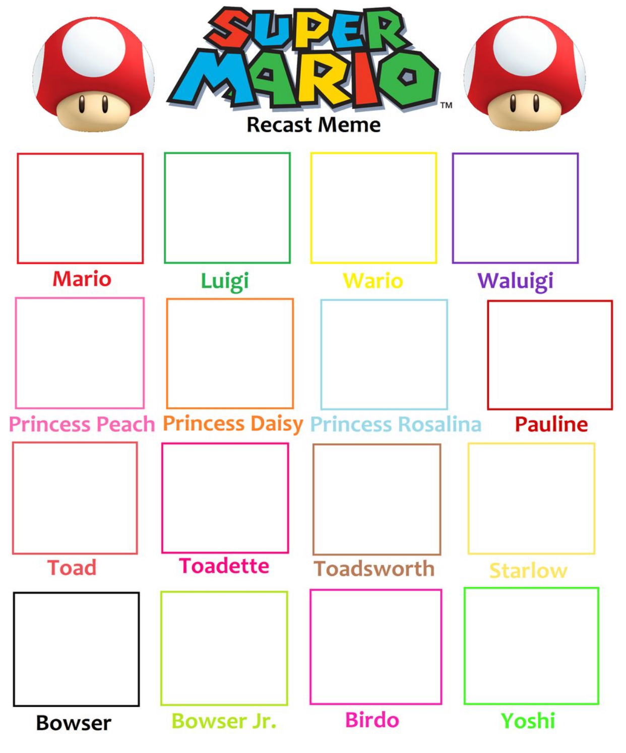 High Quality Mario recasting Blank Meme Template