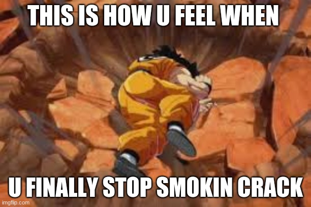 Kids this is why, u Don't smoke crack. | THIS IS HOW U FEEL WHEN; U FINALLY STOP SMOKIN CRACK | image tagged in dbz,funny memes | made w/ Imgflip meme maker
