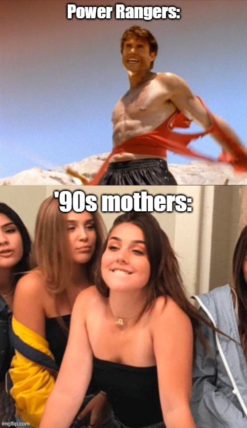 Power Rangers:; '90s mothers: | image tagged in girl bite lips | made w/ Imgflip meme maker