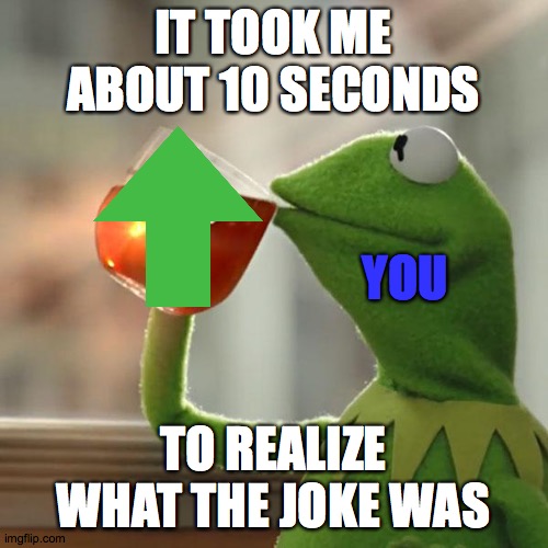 But That's None Of My Business Meme | IT TOOK ME ABOUT 10 SECONDS TO REALIZE WHAT THE JOKE WAS YOU | image tagged in memes,but that's none of my business,kermit the frog | made w/ Imgflip meme maker