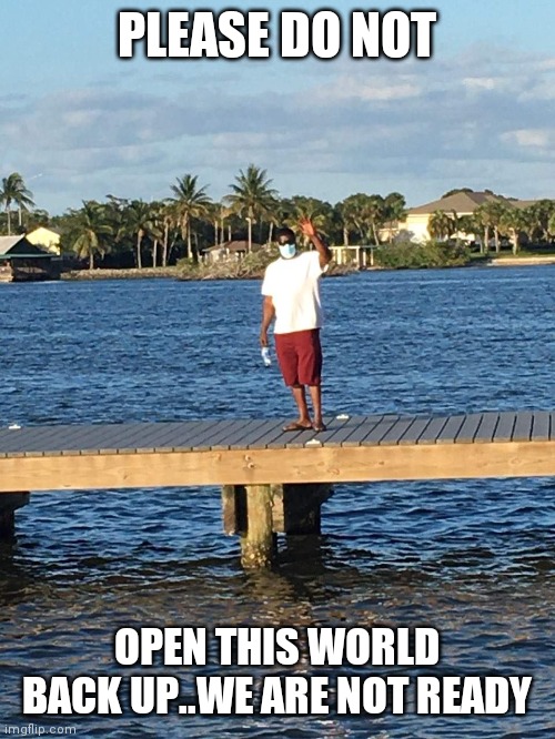 Jroc113 | PLEASE DO NOT; OPEN THIS WORLD BACK UP..WE ARE NOT READY | image tagged in covid-19 | made w/ Imgflip meme maker