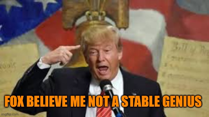 FOX BELIEVE ME NOT A STABLE GENIUS | made w/ Imgflip meme maker