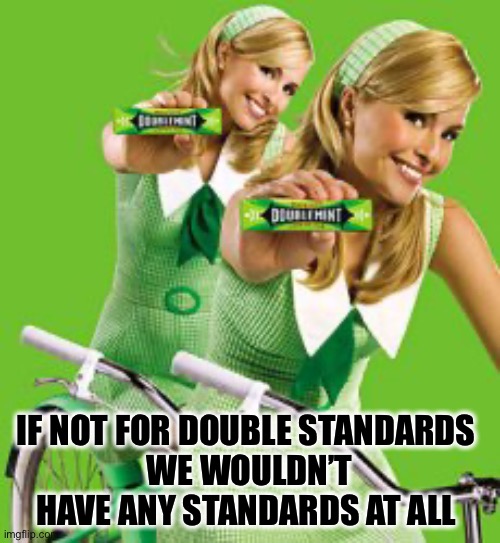 IF NOT FOR DOUBLE STANDARDS 
WE WOULDN’T HAVE ANY STANDARDS AT ALL | made w/ Imgflip meme maker