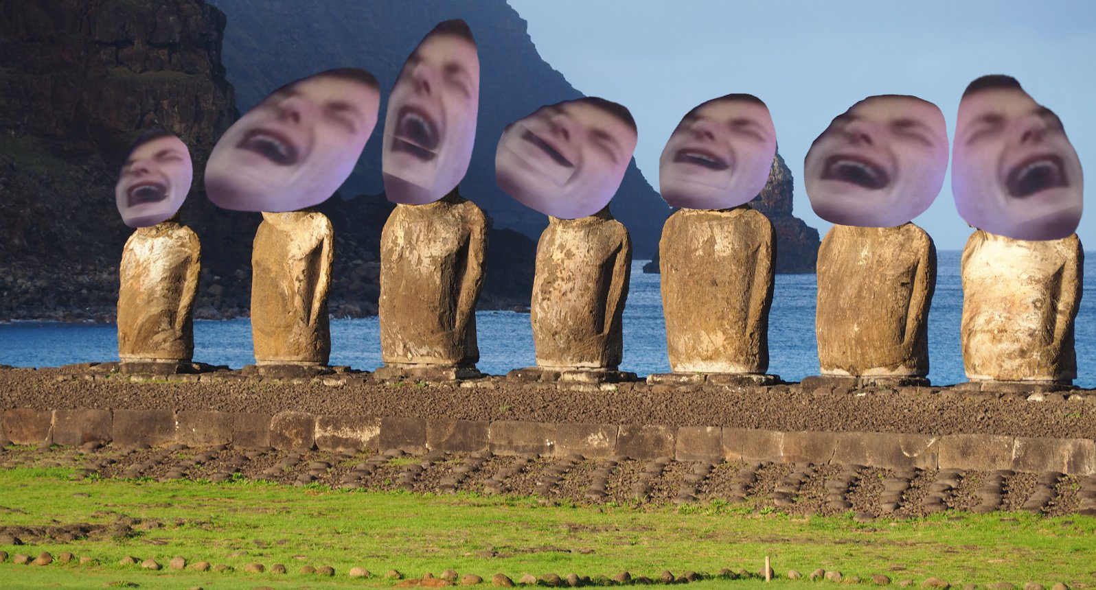 High Quality moai mo' problems Blank Meme Template
