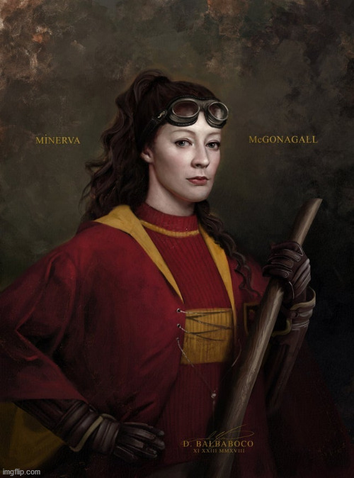Found this fanart of McGonagall as a young Quidditch player. | made w/ Imgflip meme maker