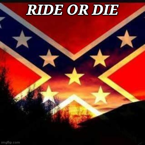 rebel flag | RIDE OR DIE | image tagged in rebel flag | made w/ Imgflip meme maker