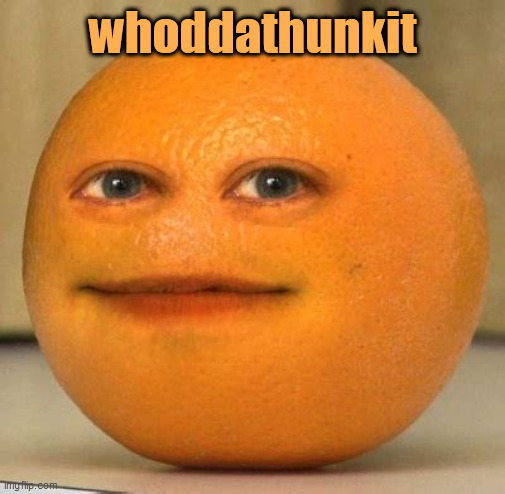 Annoying Orange Suprised | whoddathunkit | image tagged in annoying orange suprised | made w/ Imgflip meme maker