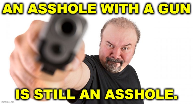 If the Second Amendment had a brain requirement, there'd be four gun owners. | AN ASSHOLE WITH A GUN; IS STILL AN ASSHOLE. | image tagged in guns,second amendment,idiots,jerks,fools,assholes | made w/ Imgflip meme maker