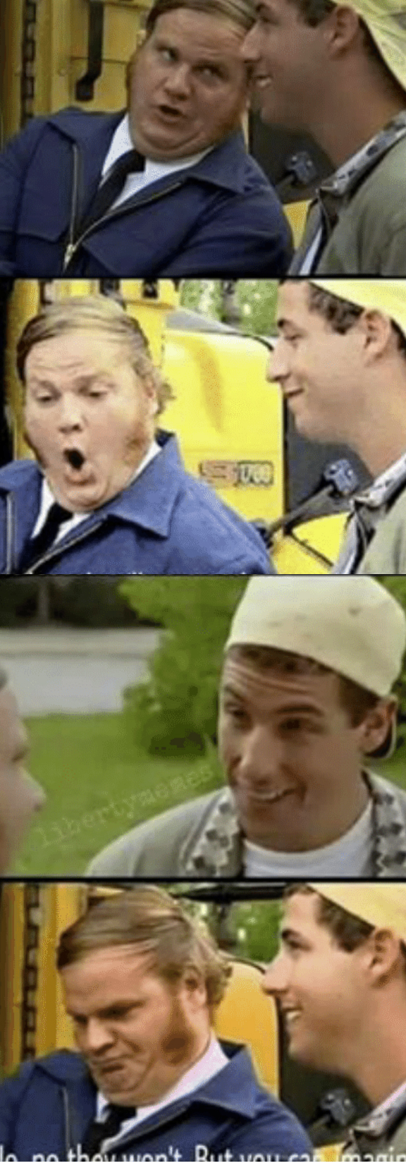 High Quality Billy Madison Bus driver convo Blank Meme Template
