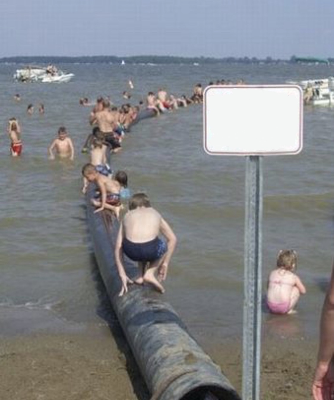 High Quality Beach Pipe Sign Blank Meme Template