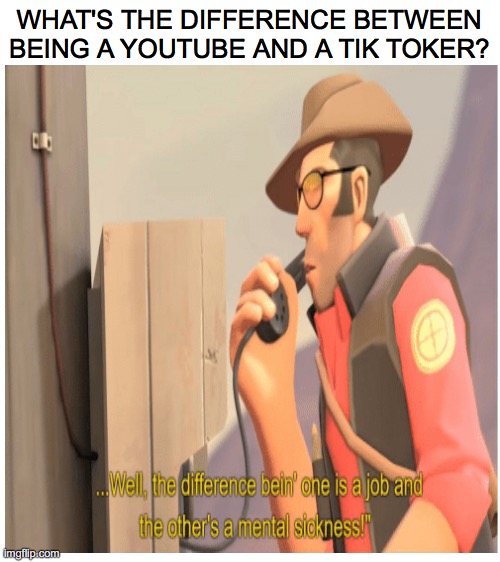 Not to mention Youtubers get merch | WHAT'S THE DIFFERENCE BETWEEN BEING A YOUTUBE AND A TIK TOKER? | image tagged in blank white template | made w/ Imgflip meme maker