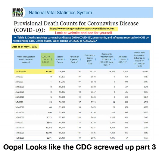 Oops! Looks like the CDC screwed up part 3 | Oops! Looks like the CDC screwed up part 3 | image tagged in cdc,covid-19,statistics,padded statistics,snafu,covidiots | made w/ Imgflip meme maker