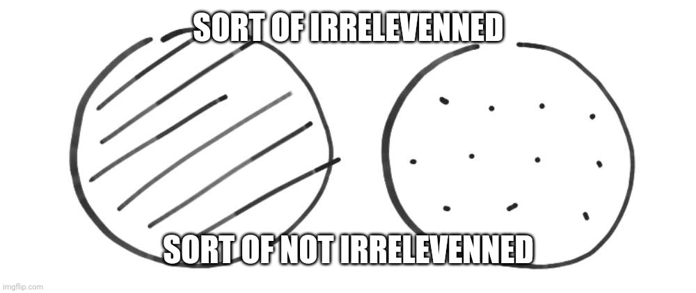 Most Important Work Of Diagramming ever Venned | SORT OF IRRELEVENNED; SORT OF NOT IRRELEVENNED | image tagged in venn diagram,bad pun | made w/ Imgflip meme maker