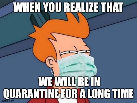 Covid 19 | WHEN YOU REALIZE THAT; WE WILL BE IN QUARANTINE FOR A LONG TIME | image tagged in coronavirus,covid-19 | made w/ Imgflip meme maker