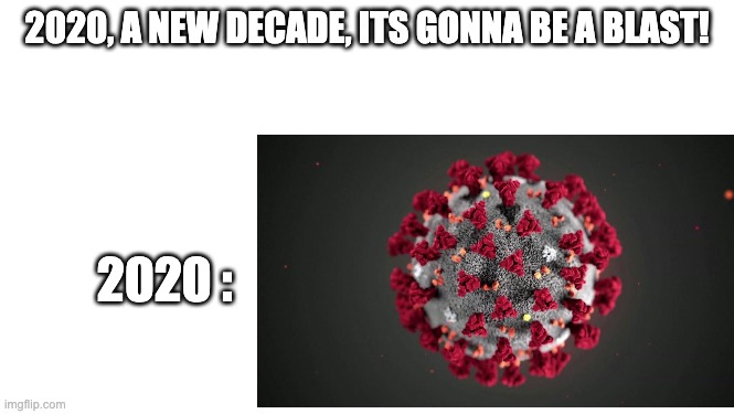 A new decade, hows it looking so far? | 2020, A NEW DECADE, ITS GONNA BE A BLAST! 2020 : | image tagged in coronavirus,2020 | made w/ Imgflip meme maker