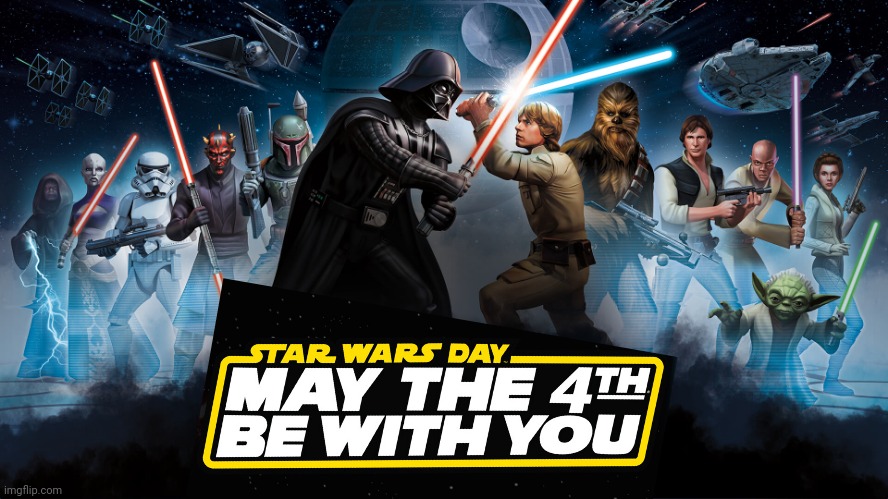 Star Wars - May The 4th Be With You 2020 | image tagged in star wars,darth vader,luke skywalker,yoda,mace windu,may the fourth be with you | made w/ Imgflip meme maker