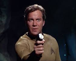 kirk holding phaser at camera Blank Meme Template