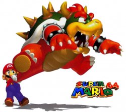 Mario swinging Bowser Meme Template