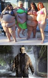 Jason vs Fat camp Meme Template