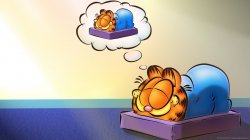 Garfield in bed Meme Template