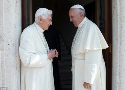 Pope francis and benedict talking Meme Template