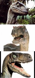 Bad Pun Velociraptor Meme Template