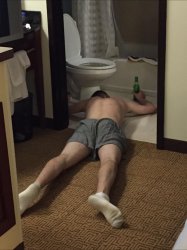 Drunk man in underwear Meme Template