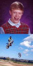 Bad Luck Brian gets motorcycle Meme Template