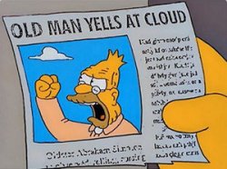 Grandpa Simpson cloud Meme Template
