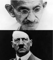 Gandhi vs Hitler Meme Template