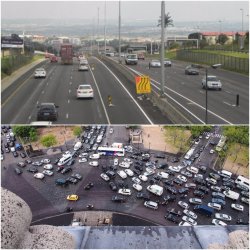 Traffic jam. Traffic flow Meme Template