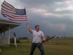 Redneck Shotgun and Flag Meme Template