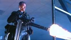 Terminator Minigun Arnold Schwarzenegger Meme Template