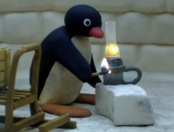 Pingu doing Weed Meme Template