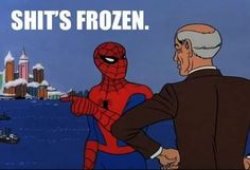 spiderman frozen Meme Template